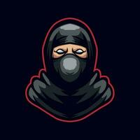 Ninja mascot logo esports illustration vector
