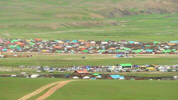 Naadam festival in Mongolian town video