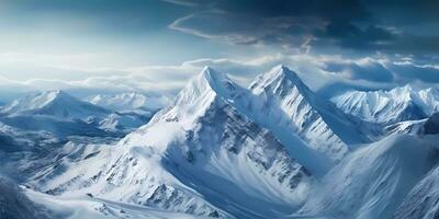 Landscape ice mountains background, AI generated photo