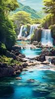 Exquisite Waterfalls and Rivers background photo