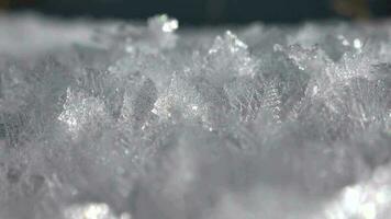 tempo gelo cristais e hoar geada coberto em intocado terra video
