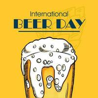 Hand drawn International Beer Day illustration vector design, can be use for party, celebration and festival