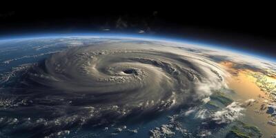 Hurricane of storm tropical cyclone natural disaster, AI Generated photo