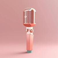 Microphone voice record cartoon illustration, AI Generated photo