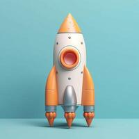 Space rocket transport to universe cartoon, AI Generated photo