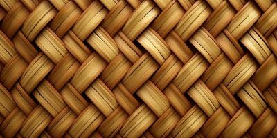 Rattan wooden basket weaving background. AI Generated photo