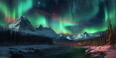 Northern Lights sky magical view, photo