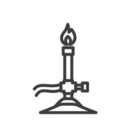 bunsen burner icon vector in linear style