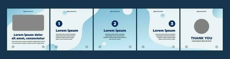 microblog or carousel post creative template for social media. social media post template with light blue gradation theme. vector