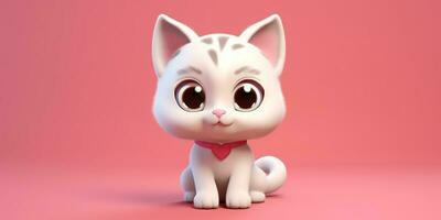 Cat cute animal clay cartoon animation, AI Generated photo