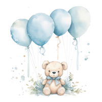 Watercolor baby shower background. Illustration AI Generative png