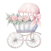 Watercolor baby shower background. Illustration png