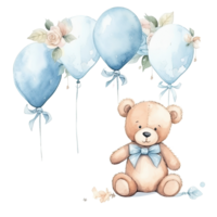 Watercolor baby shower background. Illustration AI Generative png