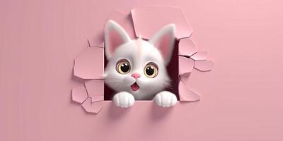 Cat cute animal clay cartoon animation, AI Generated photo