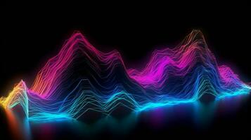 Cyberwave Illumination Abstract Techno Waves in Cyberpunk Colors photo