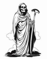 grim reaper with staff vector