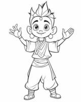 boy in costume coloring vector