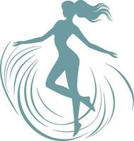 girl dancing silhouette vector