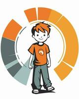 boy with a graph vector