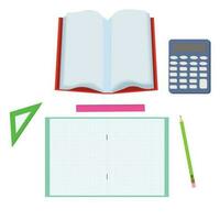 Mathematics lesson icons set. Vector illustration isolated on white background.