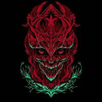 vector illustration of red demon