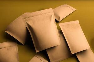 Paper bag mock up. Paper texture. photo