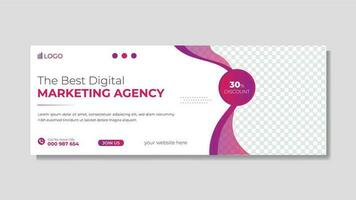 Corporate and business promotion digital marketing timeline cover design and web banner design vector template.