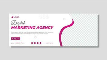 Digital marketing business promotion timeline cover design and web banner design vector template.