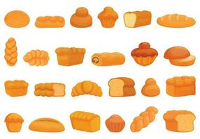 Brioche icons set cartoon vector. Bread food vector