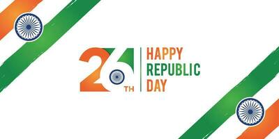 Indian Republic Day concept with text 26 january. vector illustration