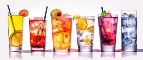 Cocktails isolated on white background. photo