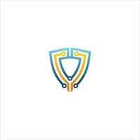 security logo technology for your company, shield logo for security data vector