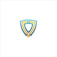 tecnología de logotipo de seguridad para su empresa, logotipo de escudo para datos de seguridad vector