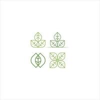 green leaf icons design template vector