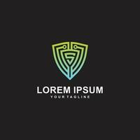 security logo technology for your company, shield logo for security data vector