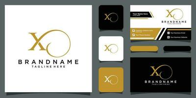 Initial letter X luxury Logo design Vector with business card design Premium Vector