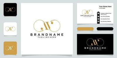 Initial letter AV or VA luxury Logo design with business card design Premium Vector