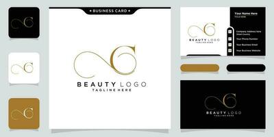 Initial letter C luxury Logo design Vector with business card design