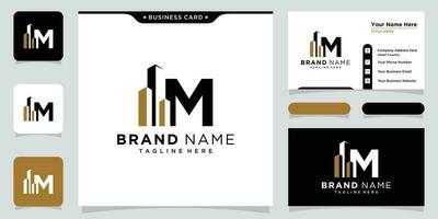 Building With Initial M Letter Monogram Logo Design vector