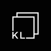 Monogram initial KL Logo with square frame line art. vector illustration