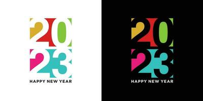 Happy new year 2023 text typography design vector template