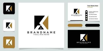 Real Estate K Letter Logo Template Illustration Design, and business card design template Premium Vector