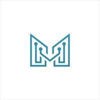 Logo design template for Letter M Technology vector