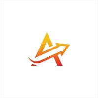 Arrow up graphic logo design for company vector