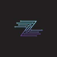 Abstract letter Z logo design template,technology,electronics,digital,dot connection cross vector logo icon logotype