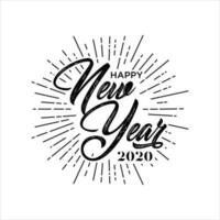 Happy New Year hand-lettering text. Handwritten modern calligraphy vector