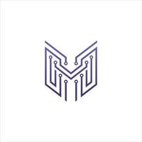 Logo design template for Letter M Technology vector