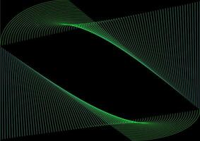 abstract line green in black background vector