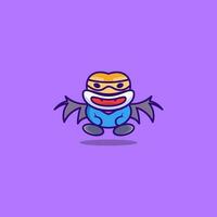 cute boy bat character logo design vector art