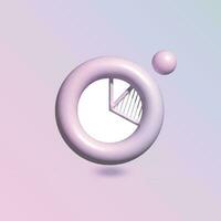 Diagram Icon with in circle bright pastel color in 3d style realistic vector art